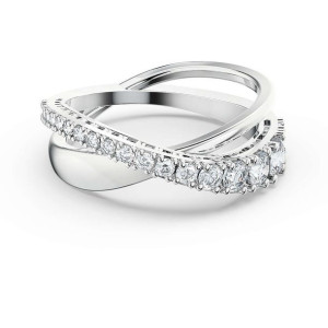 SWAROVSKI - Pierścionek Twist Rows White r. 50