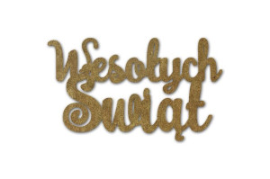Napis Wesołych Świąt HDF dekoracyjny decoupage