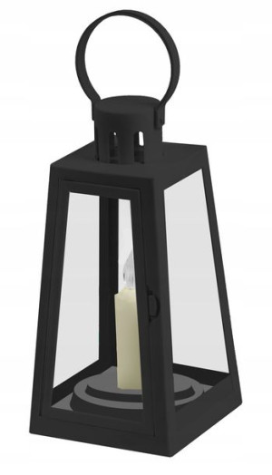 Czarny Lampion Latarenka Świeca Led Roraty 20cm