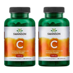 2x Swanson witamina C z dziką różą 1000 mg 90 kapsułek
