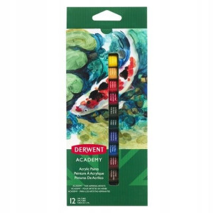 Farby Akrylowe Derwent Academy 12ml 12 Kolorów