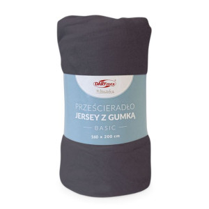 Prześcieradło jersey z/g 220x200 BASIC antracyt