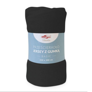 Prześcieradło jersey z/g 220x200 BASIC czarny