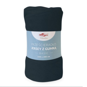 Prześcieradło jersey z/g 220x200 BASIC granatowy