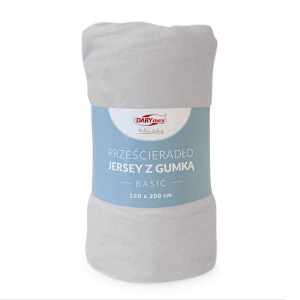 Prześcieradło jersey z/g 220x200 BASIC popiel