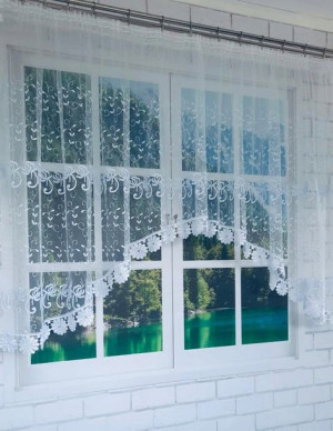 Firana 300x150„Różyczka" łuk,8cm kwiatek