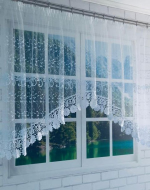 Firana 400x150„Różyczka" łuk,15cm kwiatek