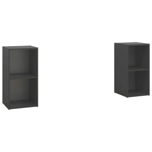 Szafki TV, 2 szt., szare, 72x35x36,5 cm, płyta wiórowa