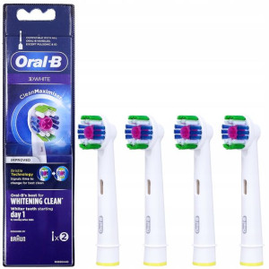 100% Oryginalne Końcówki Oral-B 3D White 4 Sztuki