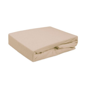 Prześcieradło frotte z gumką 120x200 beż