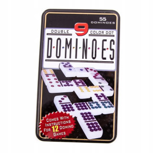 Domino Dziewiątkowe 55el. Klasyczna Gra Towarzyska
