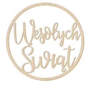 Drewniany napis Wesołych Świąt dekoracja sesji