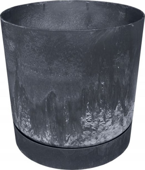 Doniczka z podstawką TUBO P śr.18 cm- BETON EFFECT
