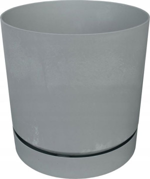 Doniczka z podstawką TUBO P śr.24 cm- BETON EFFECT
