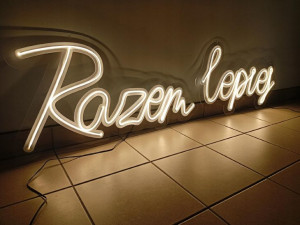 DUŻY napis Neonowy Neon RAZEM LEPIEJ 99 cm ślub