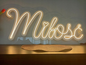 DUŻY podświetlany napis Neonowy Neon MIŁOŚĆ ślub
