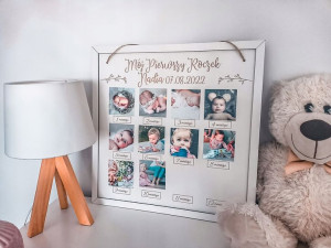 Mój Pierwszy Roczek Rok tablica na zdjęcia 10x10