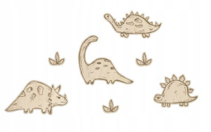 Ozdoba na ścianę DEKOR Dinozaury Dino drewno