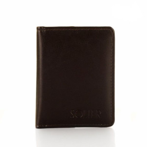 Eleganckie brązowe etui na dokumenty SOLIER E01