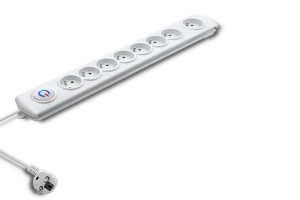 Listwa Antyprzępieciowa Qoltec 1.5m 8-gniazd Biała / Modern