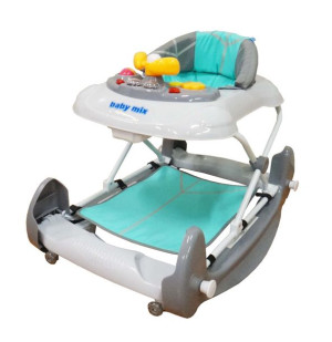 BABY MIX OSK-J888RS Chodzik dla dzieci KOŁYSKA silikonowe kółka grafitowo-m