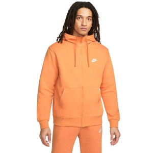 Bluza męska nike nsw club hoodie fz bb pomarańczowa bv2645 808