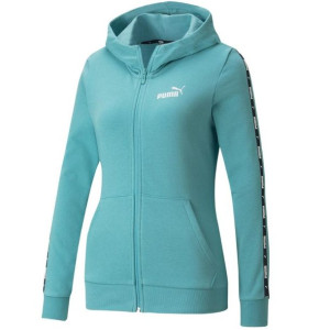 Bluza damska puma power tape full-zip hoodie tr niebieska 847119 61
