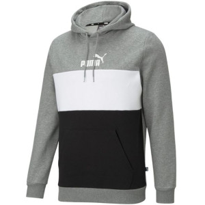 Bluza męska puma ess+ colorblock hoodie fl szara 587917 03