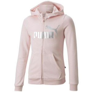 Bluza dla dzieci puma ess+ logo full-zip hoodie tr g różowa 846959 16
