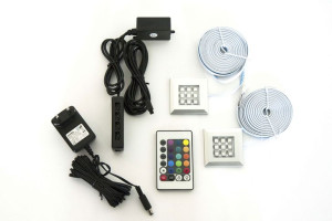 2 punktowe oświetlenie LED SQUARE RGB + pilot