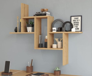 Designerska półka ścienna z przegródkami artisan