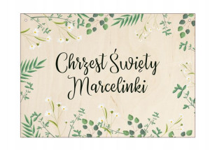 Tablica Powitalna Dekoracja Chrzest Święty + imię