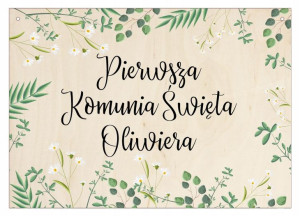 Tablica Powitalna Dekoracja Pierwsza Komunia imię