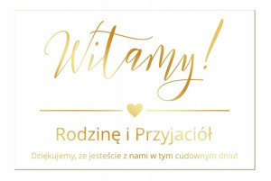 Tablica Powitalna Dekoracja Ślub Wesele 60x45 cm