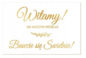 Tablica Powitalna Dekoracja Ślub Wesele 60x45 cm