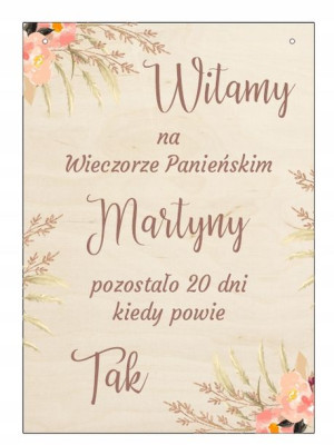 Tablica Powitalna Wieczór Panieński 40x30