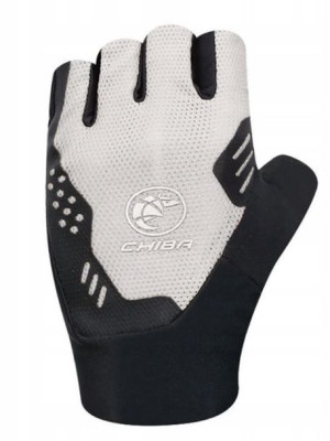 CHIBA rękawiczki TEAMGLOVE żelowe czarno białe
