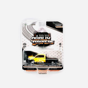 Dodge Ram 3500 Tradesman Dually Flatbed Construction Yellow Greenlight 1:64