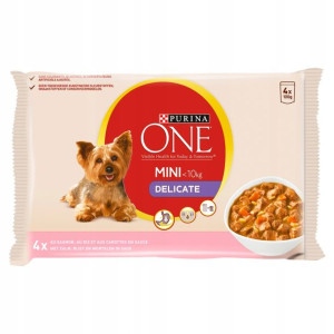 Karma One Mini DeliCate z łososiem i ryżem 4x100g