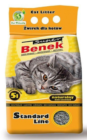 Żwirek dla kota Super Benek Standard Naturalny 5l
