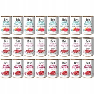 Brit MONO PROTEIN mix smaków 24x400g