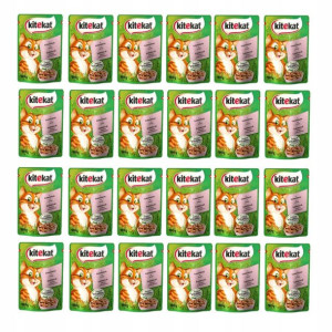KITEKAT Łosoś karma w sosie dla kotka 24x100g