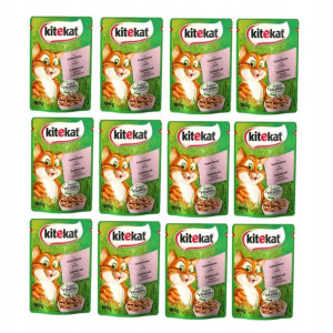 KITEKAT Łosoś karma mokra w sosie dla kota 12x100g