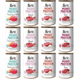 Brit Mono Protein MIX SMAKÓW 12x400g