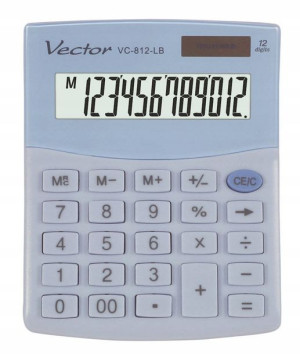 Kalkulator biurowy Vector KAV VC-812 LB niebieski
