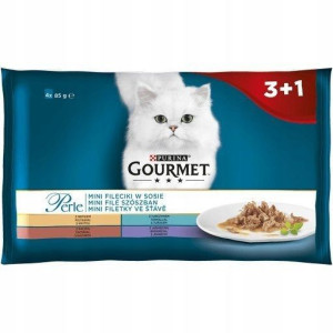 GOURMET PERLE indyk, kaczka, tuńczyk, jagn. 4x85g