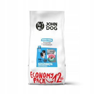 JOHN DOG Junior Kurczak wołowina 12kg GRATIS