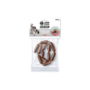 JOHN DOG Good Form Kiełbaski jeleń z MSM 100g