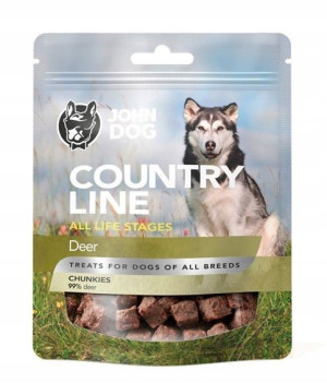 JOHN DOG Country Line Chunkies Jeleń przysmak 100g