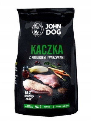 JOHN DOG Średnie duże psy Kaczka królik 12kg